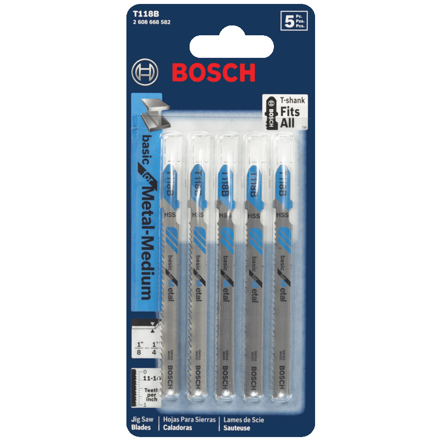 BASIC FOR METAL T-Shank HSS Jig Saw Blades 3-5/8 in 11-14 TPI - 5/Pack