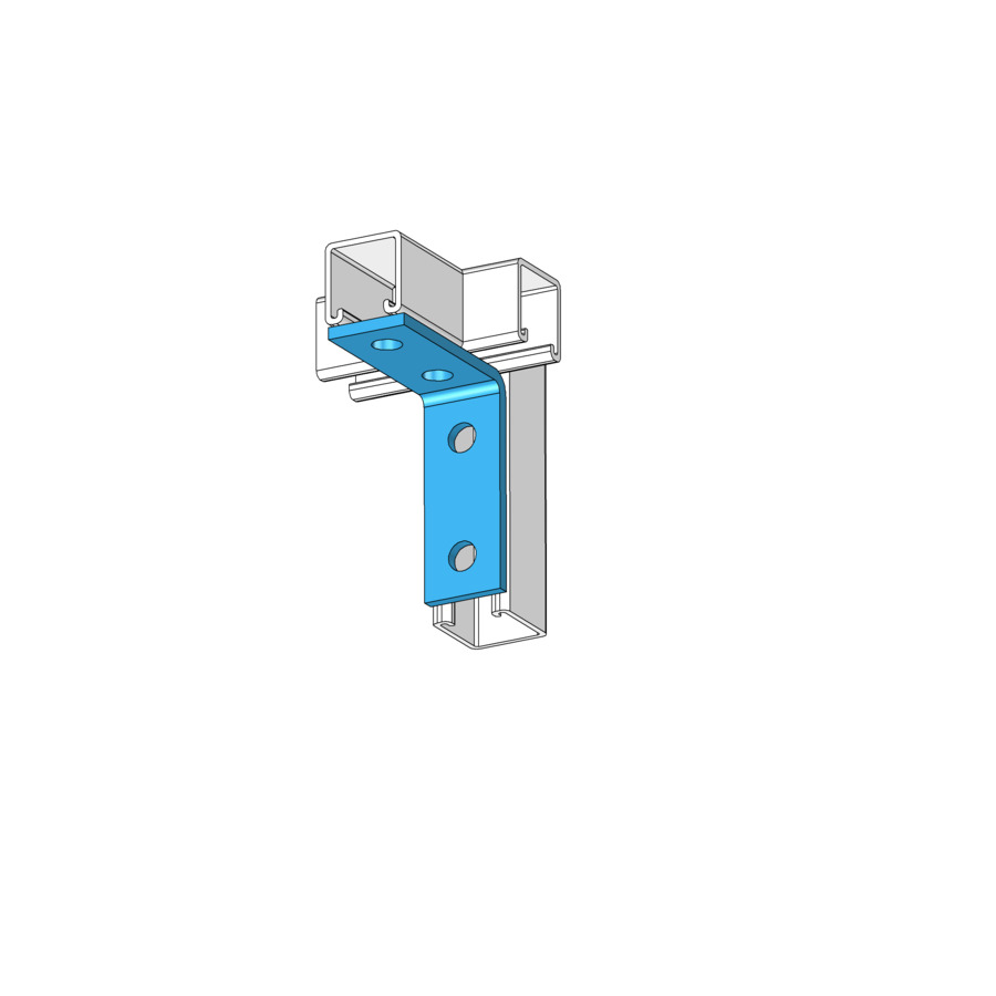 90 deg 4 Hole Strut Corner Angle Fitting Hot Dip Galvanized Steel 1-5/8 in X 4-1/8 in